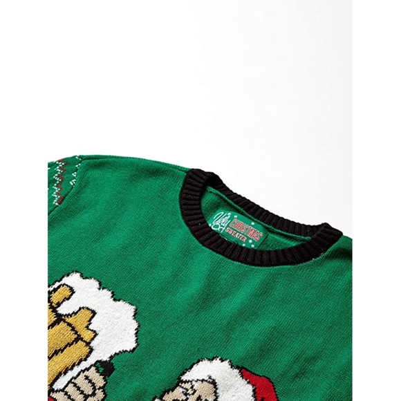 Men's Ugly Christmas Holiday Party Beer Santa Crewneck Sweater | Size S NWT - Picture 6 of 7